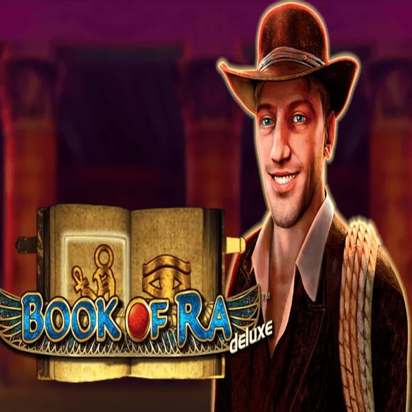 Official Slots logo: Book of Ra Deluxe by Novomatic at Betninja Casino